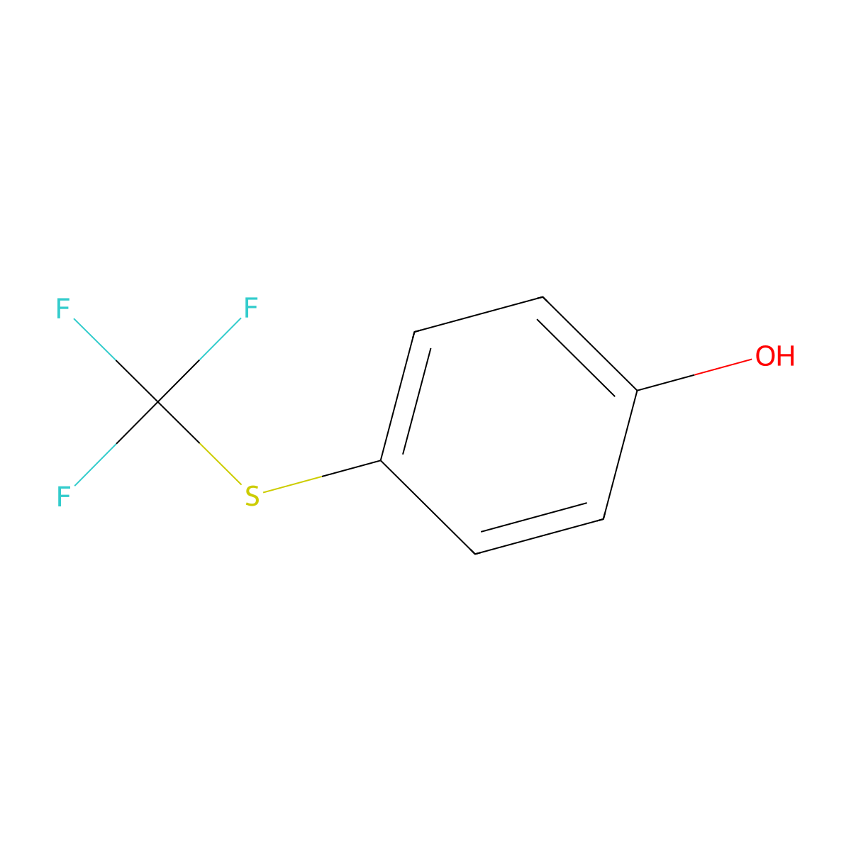 4-(Trifluoromethylsulfanyl)phenol molecular structure, CAS 461-84-7