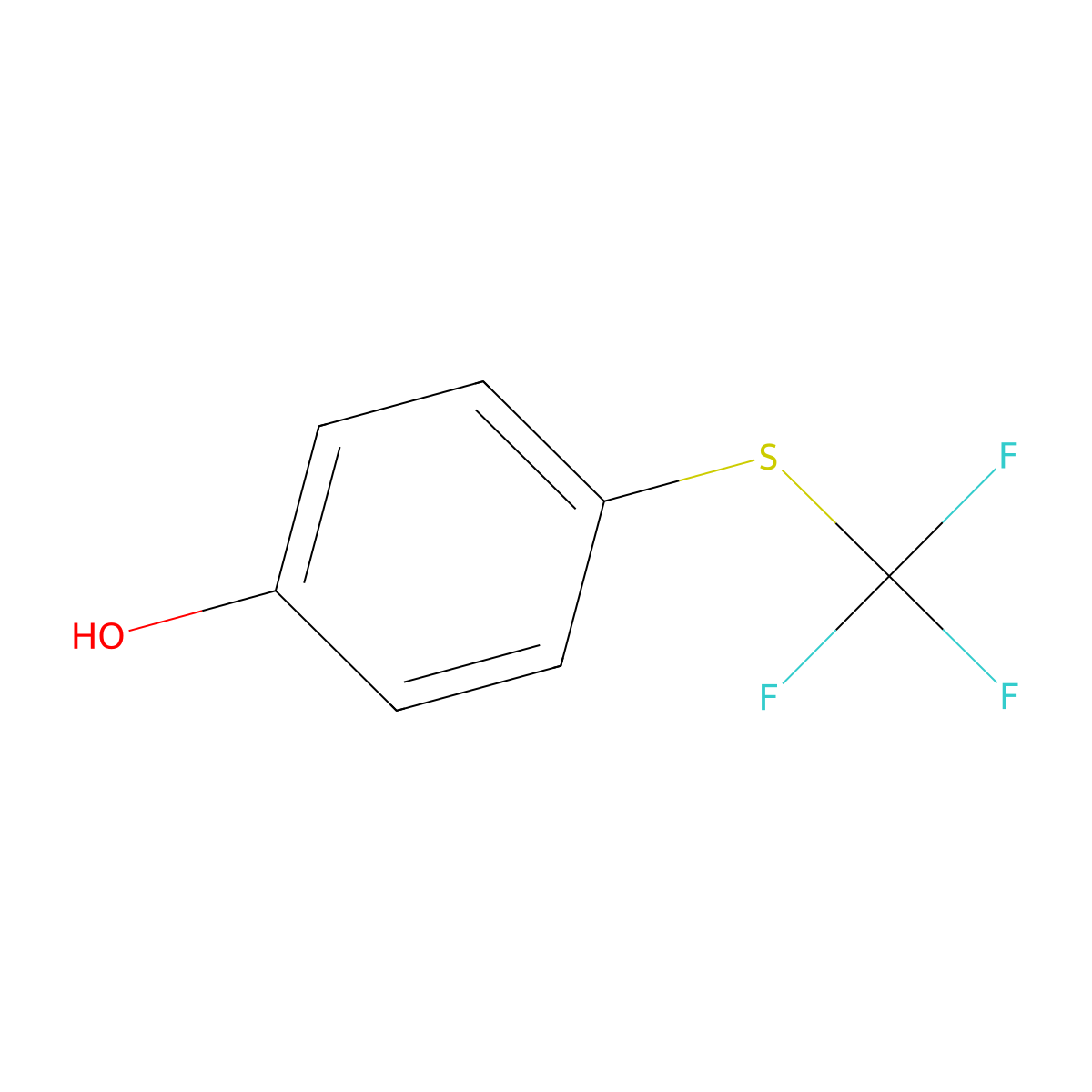 4-(Trifluoromethylsulfanyl)phenol molecular structure, CAS 461-84-7