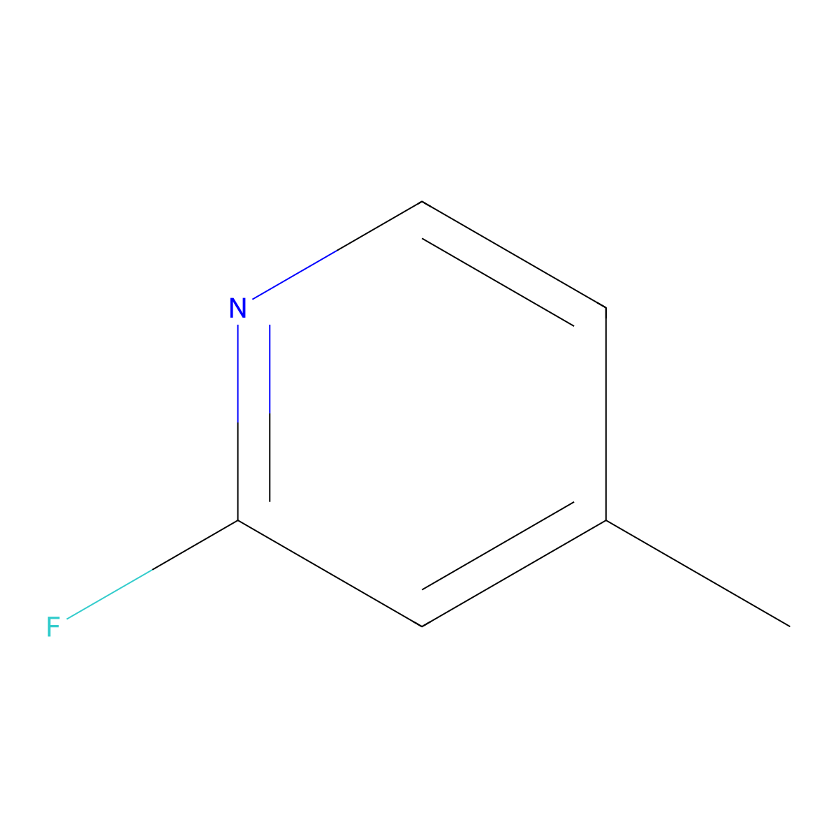 2-Fluoro-4-methylpyridine molecular structure, CAS 461-87-0
