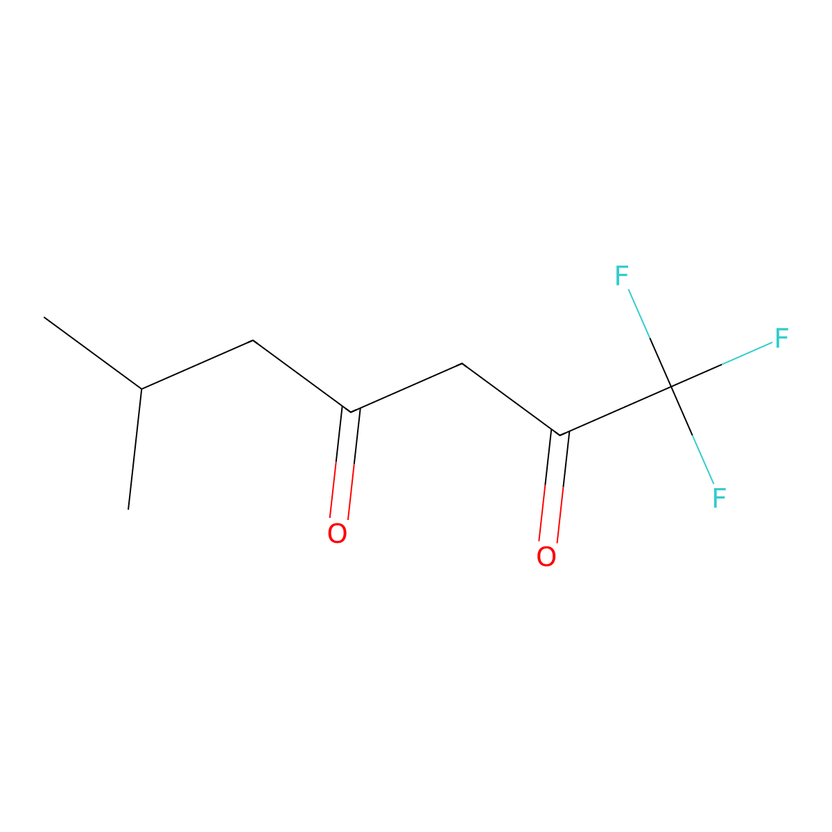 2,4-Heptanedione, 1,1,1-trifluoro-6-methyl- molecular structure, CAS 461-92-7