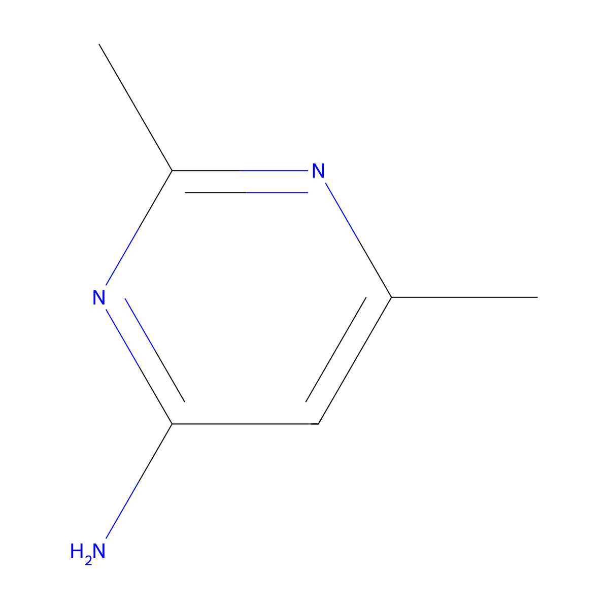 2,6-Dimethyl-4-aminopyrimidine molecular structure, CAS 461-98-3