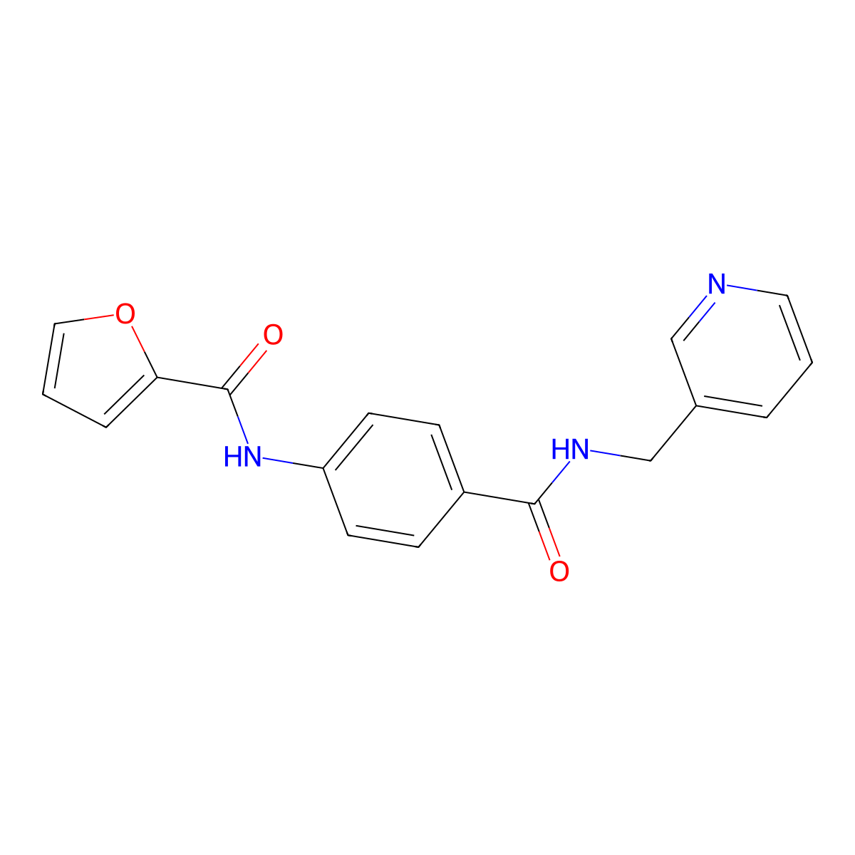 N-(4-((Pyridin-3-ylmethyl)carbamoyl)phenyl)furan-2-carboxamide molecular structure, CAS 461014-87-9