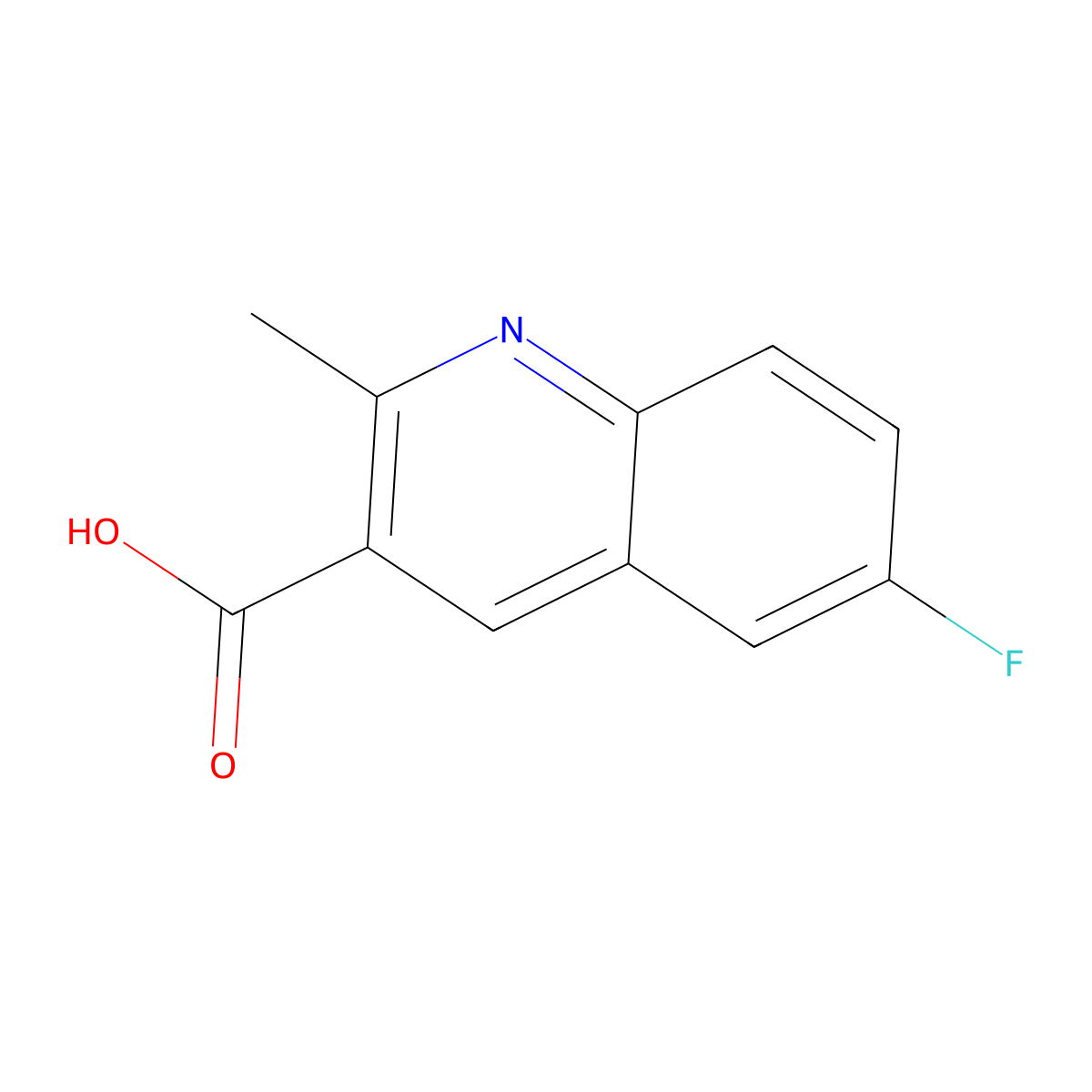 6-Fluoro-2-methylquinoline-3-carboxylic acid molecular structure, CAS 461026-47-1