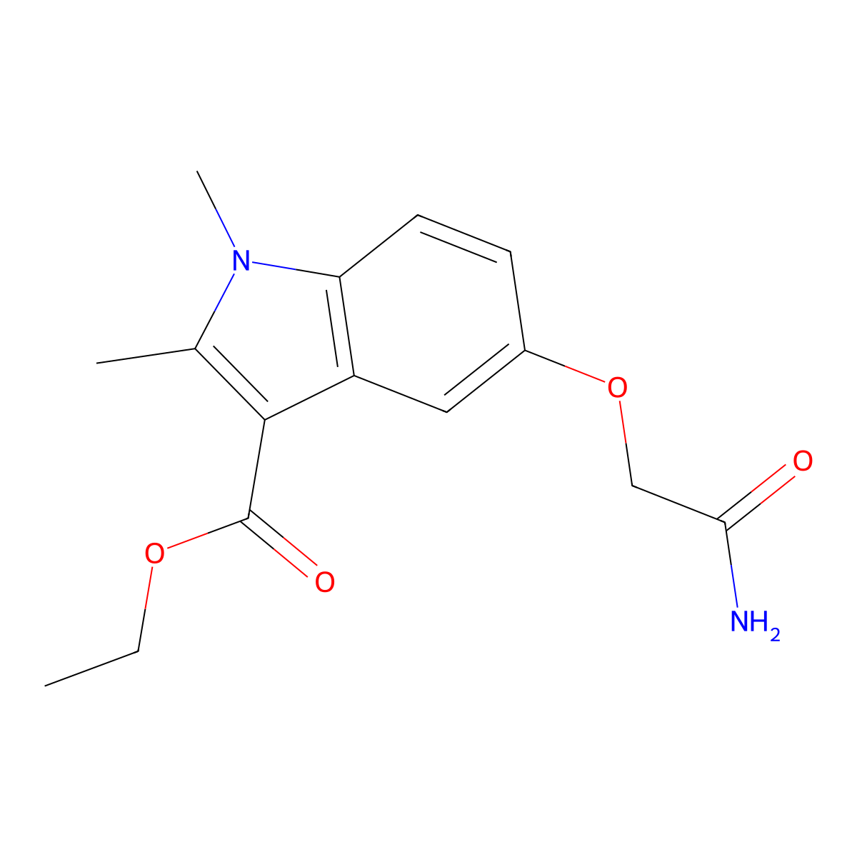 ethyl 5-(2-amino-2-oxoethoxy)-1,2-dimethyl-1H-indole-3-carboxylate molecular structure, CAS 461027-13-4