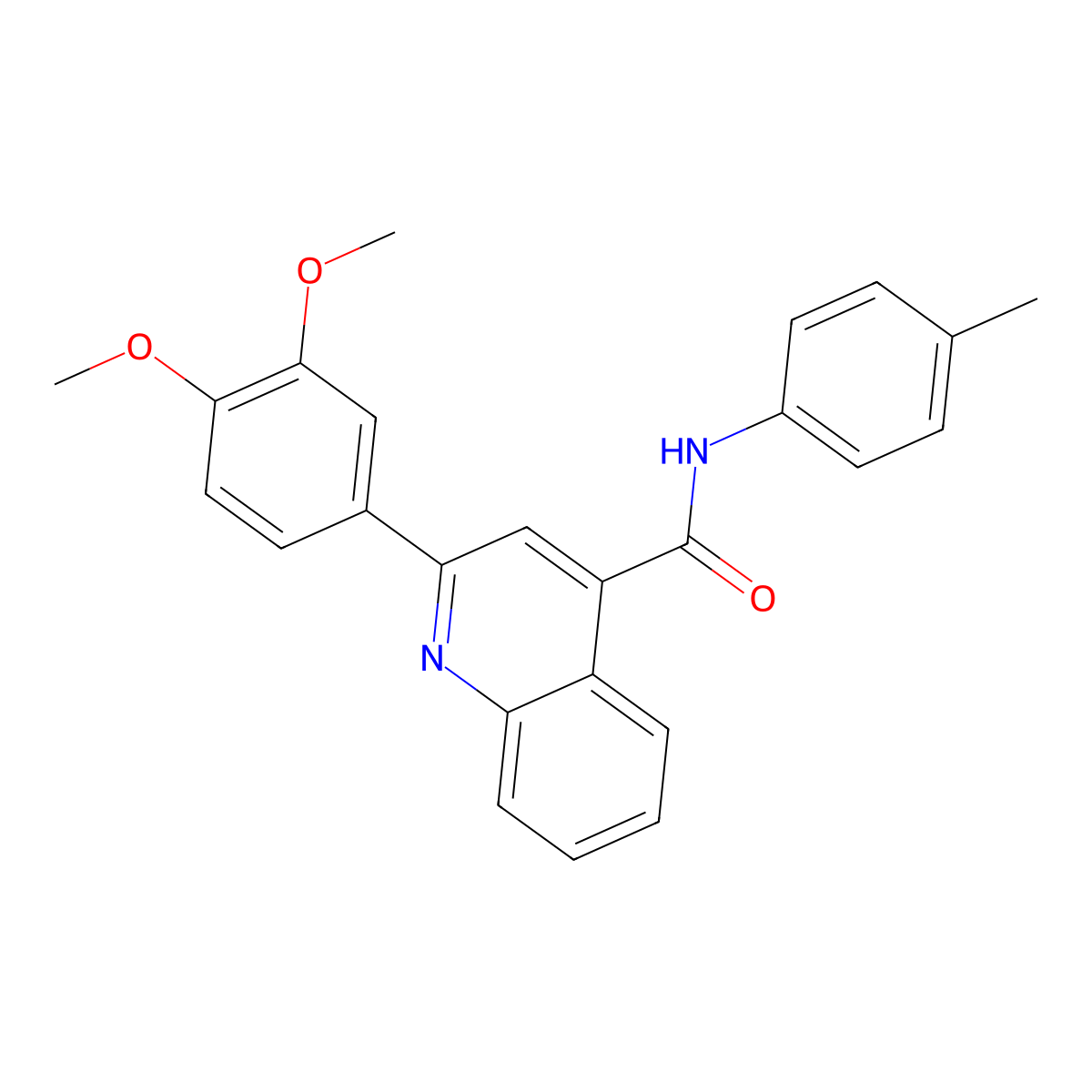 2-(3,4-dimethoxyphenyl)-N-(4-methylphenyl)-4-quinolinecarboxamide molecular structure, CAS 461027-91-8