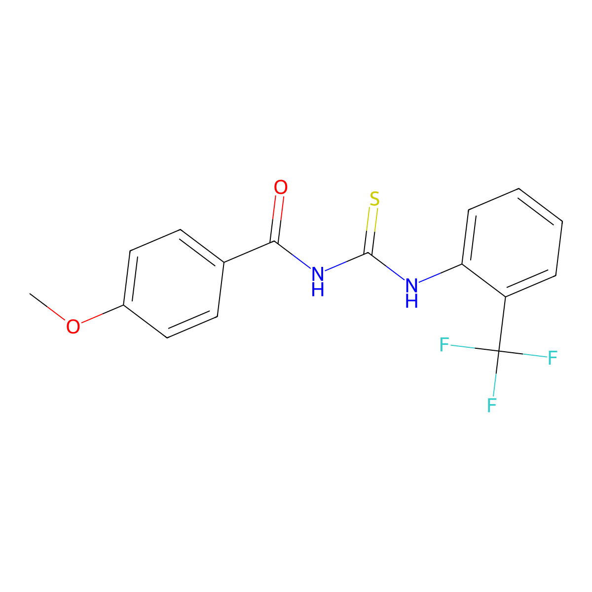 4-methoxy-N-[[2-(trifluoromethyl)phenyl]carbamothioyl]benzamide molecular structure, CAS 461028-72-8