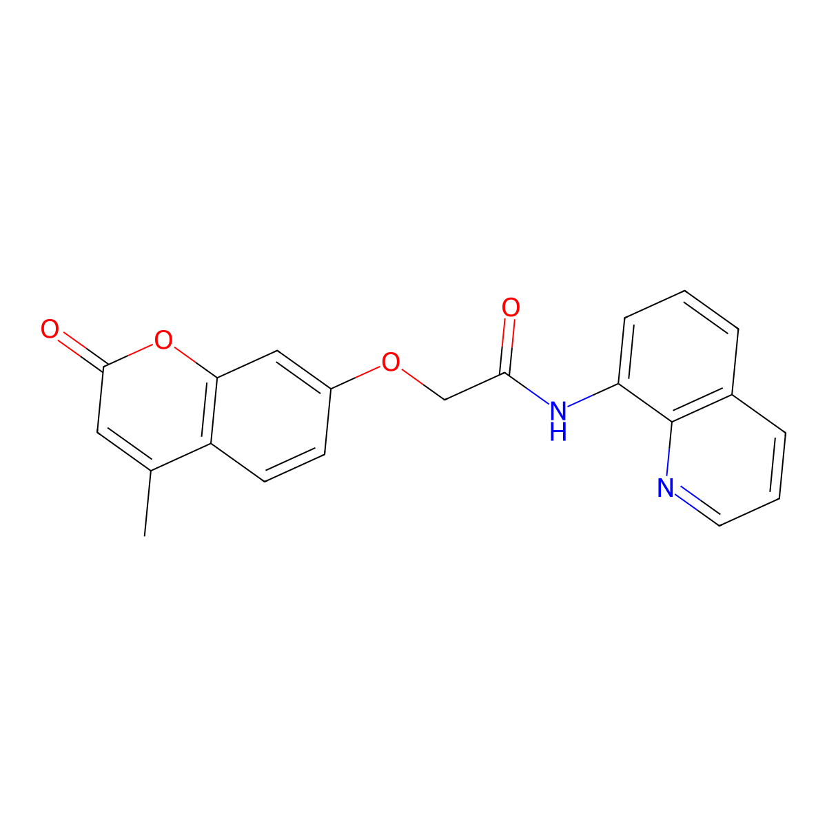 2-(4-methyl-2-oxochromen-7-yl)oxy-N-quinolin-8-ylacetamide molecular structure, CAS 461032-76-8