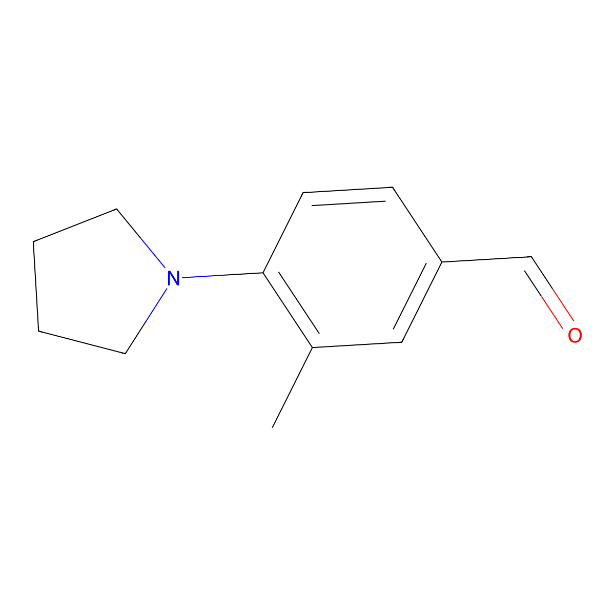 3-Methyl-4-(pyrrolidin-1-yl)benzaldehyde molecular structure, CAS 461033-80-7