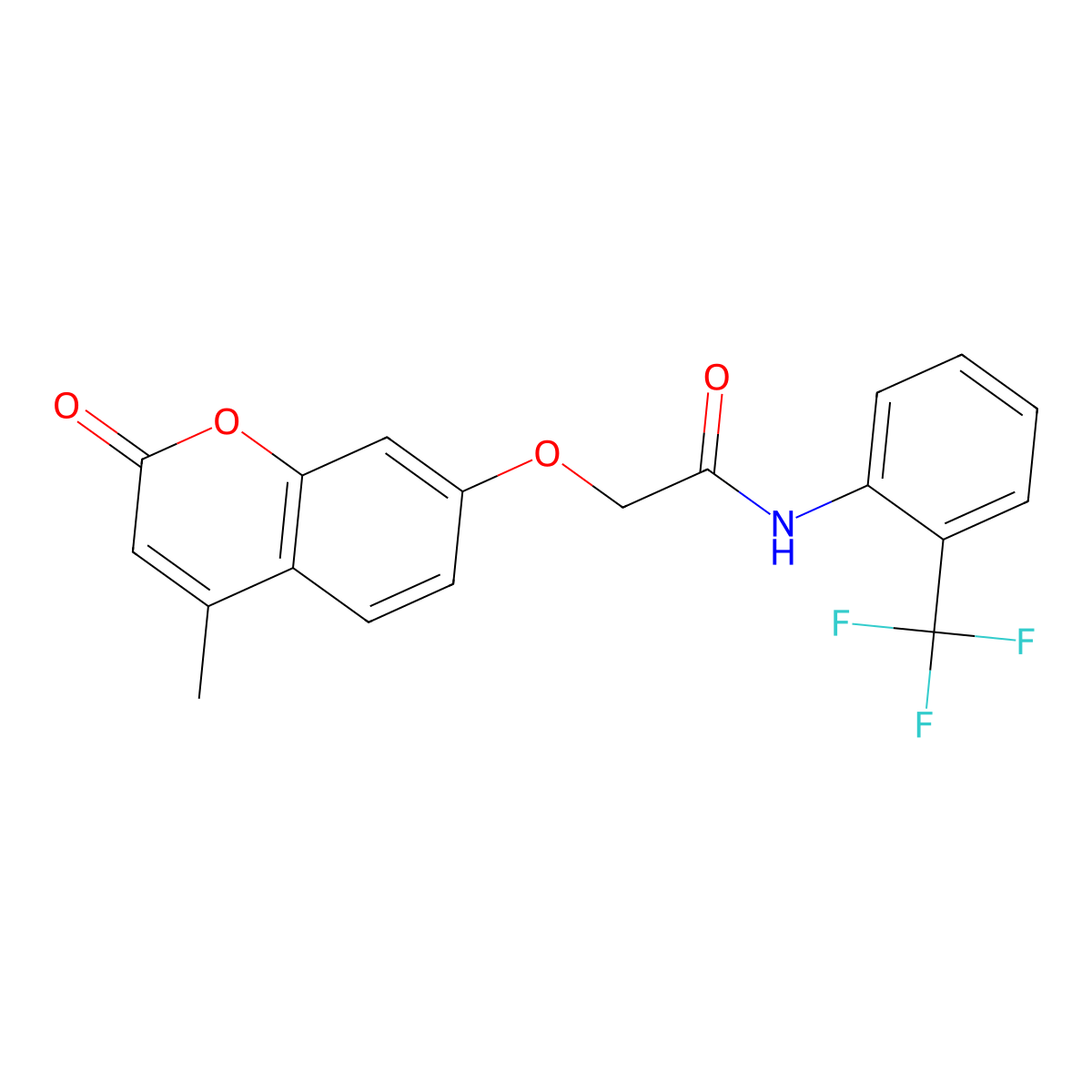 2-(4-methyl-2-oxochromen-7-yloxy)-N-[2-(trifluoromethyl)phenyl]acetamide molecular structure, CAS 461035-55-2