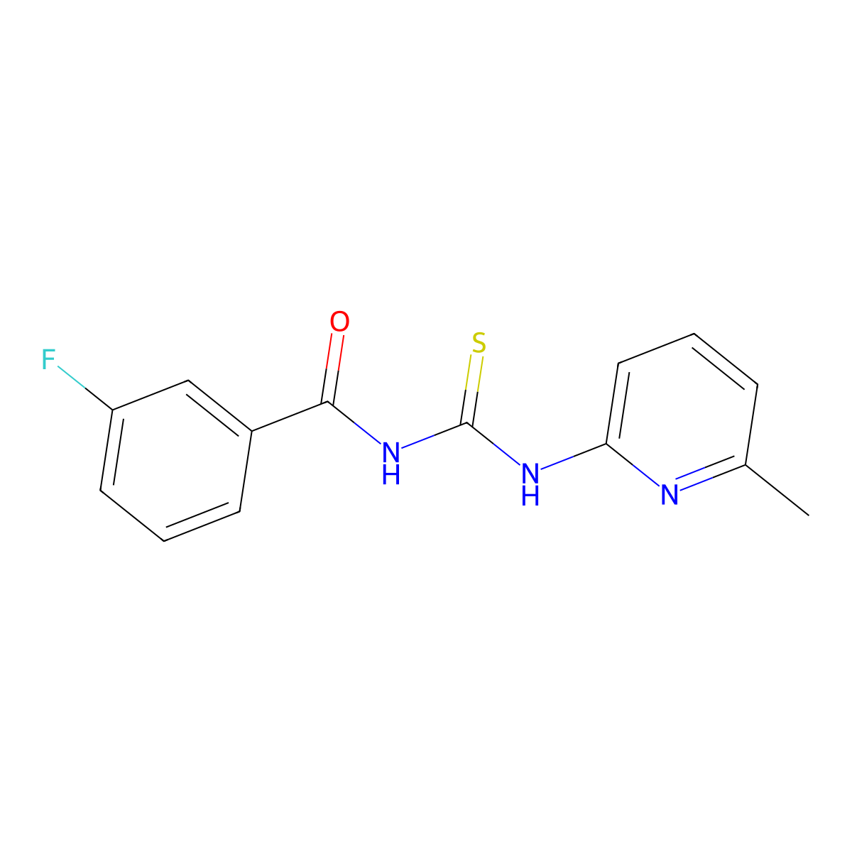 3-fluoro-N-[(6-methylpyridin-2-yl)carbamothioyl]benzamide molecular structure, CAS 461039-23-6