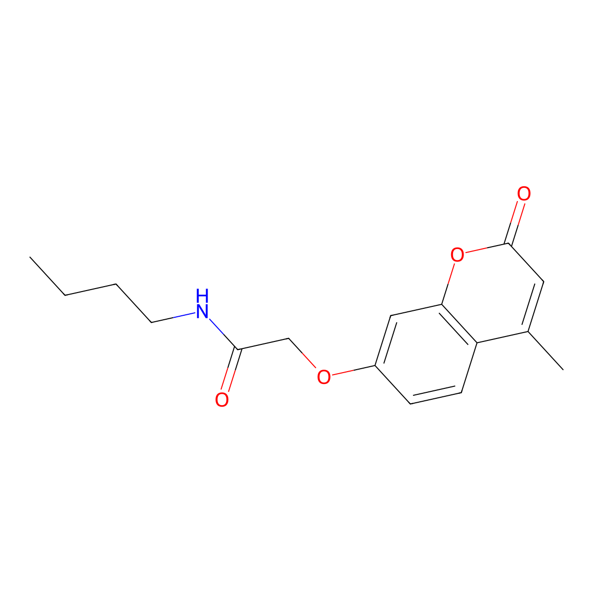 N-butyl-2-(4-methyl-2-oxochromen-7-yl)oxyacetamide molecular structure, CAS 461040-99-3