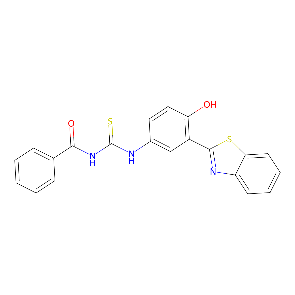 N-[3-(1,3-benzothiazol-2-yl)-4-hydroxyphenyl]-N'-benzoylthiourea molecular structure, CAS 461041-35-0