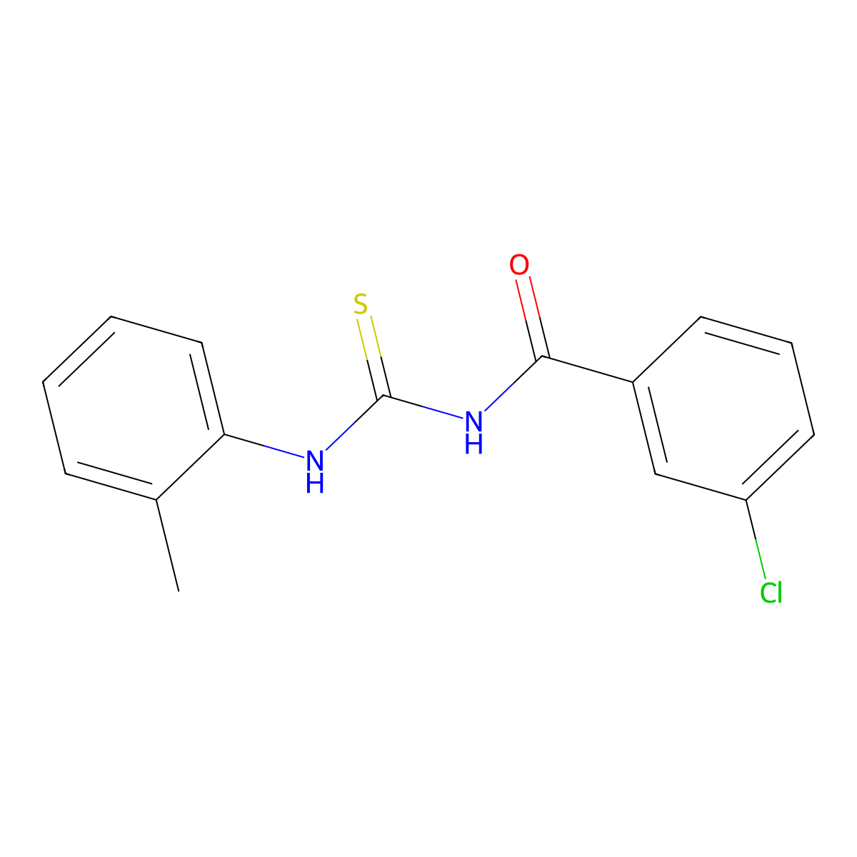 3-chloro-N-[(2-methylphenyl)carbamothioyl]benzamide molecular structure, CAS 461042-20-6
