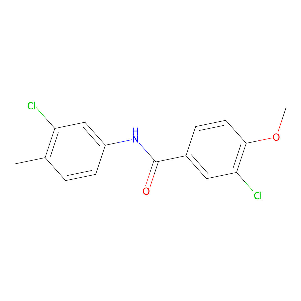 3-Chloro-N-(3-chloro-4-methylphenyl)-4-methoxybenzamide molecular structure, CAS 461043-11-8