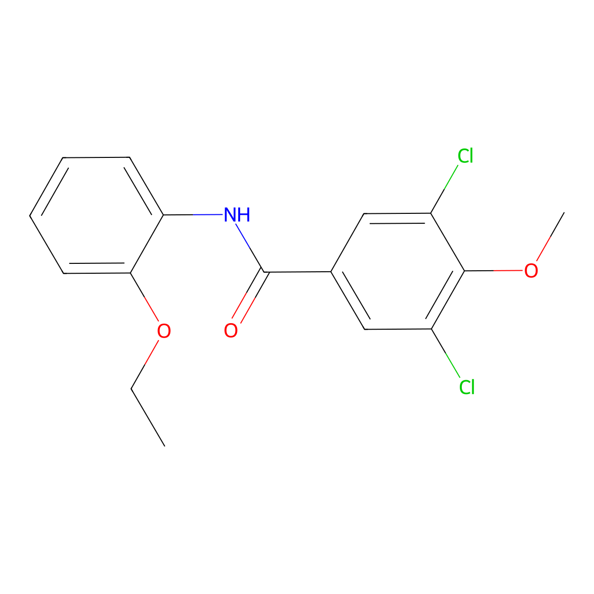 3,5-dichloro-N-(2-ethoxyphenyl)-4-methoxybenzamide molecular structure, CAS 461050-68-0