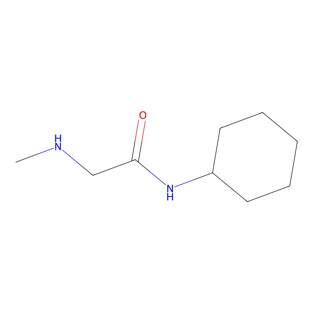 N-cyclohexyl-2-(methylamino)acetamide molecular structure, CAS 46117-12-8