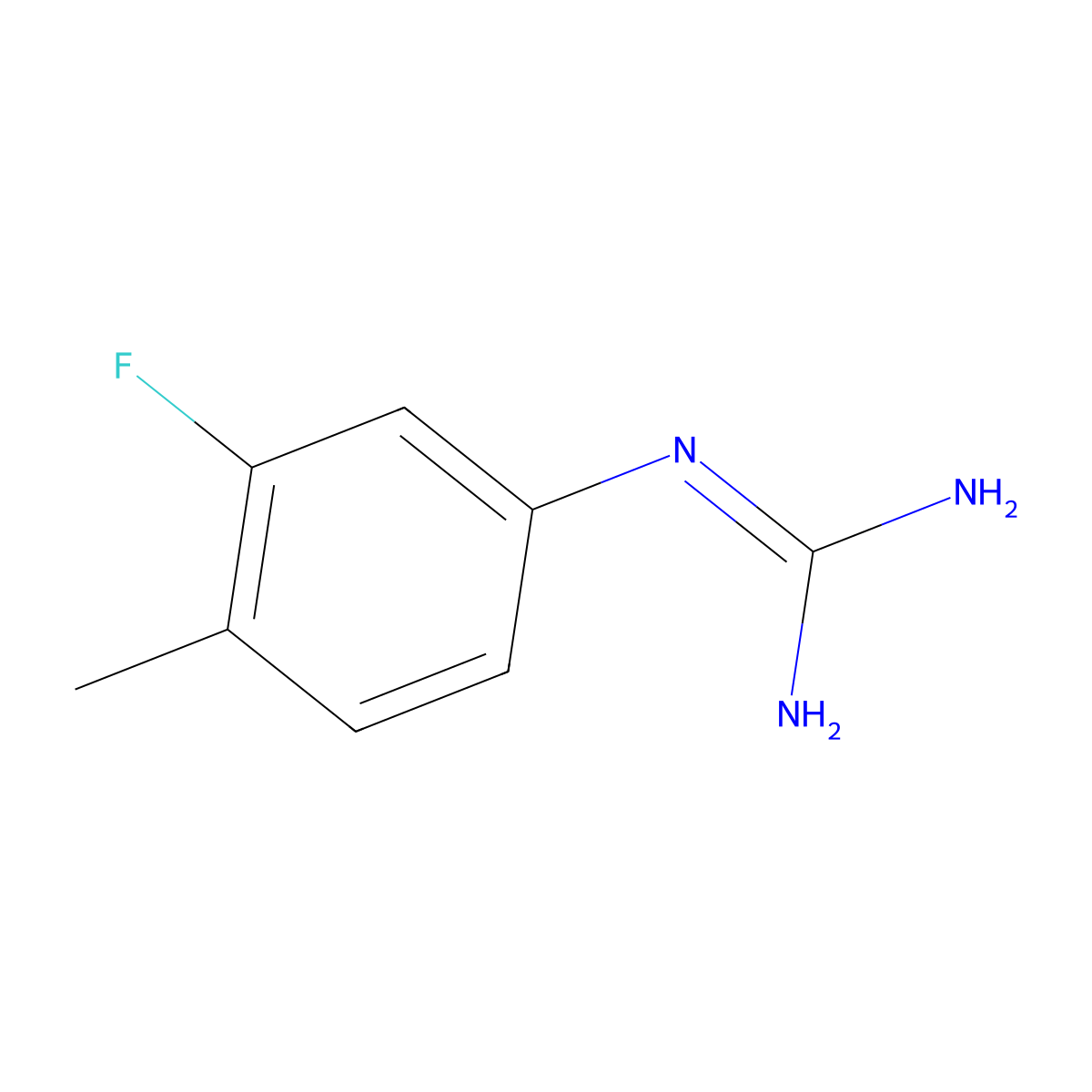 N-(3-Fluoro-4-methylphenyl)guanidine molecular structure, CAS 46117-85-5