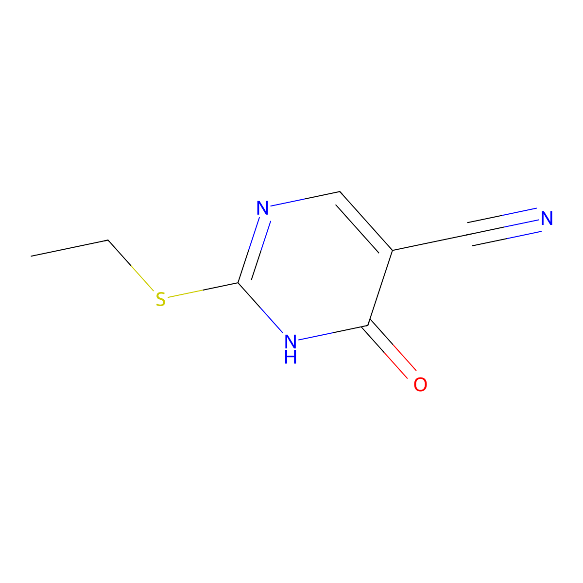2-(Ethylthio)-4-hydroxypyrimidine-5-carbonitrile molecular structure, CAS 46118-11-0