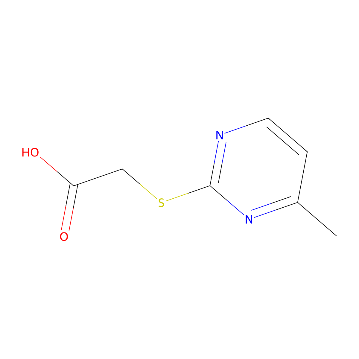 ((4-Methylpyrimidin-2-yl)thio)acetic acid molecular structure, CAS 46118-95-0