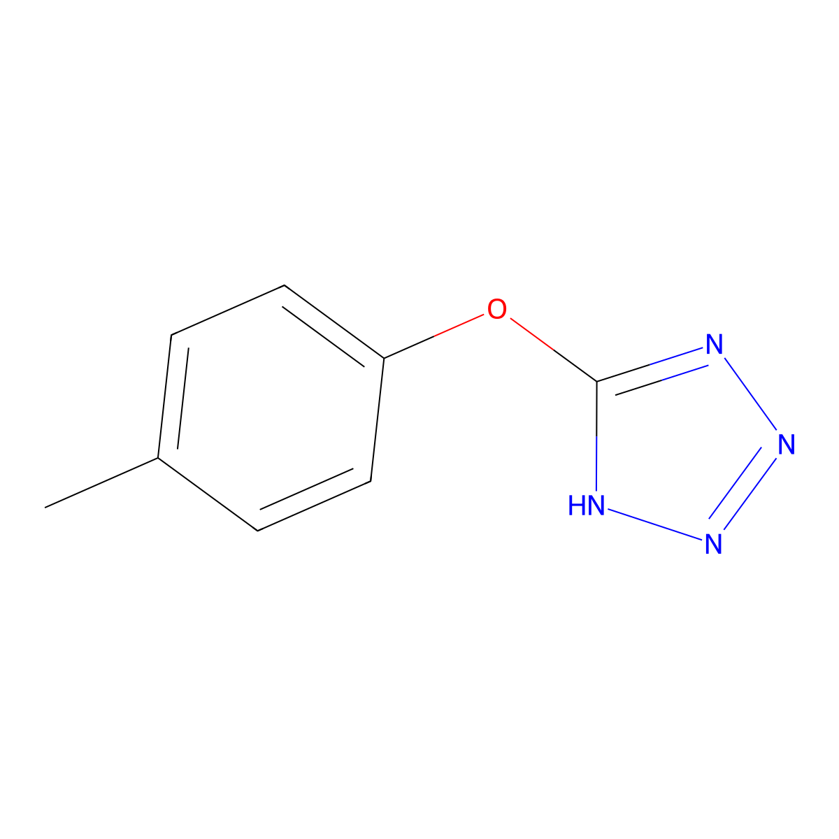 4-methylphenyl 1H-1,2,3,4-tetraazol-5-yl ether molecular structure, CAS 4612-90-2