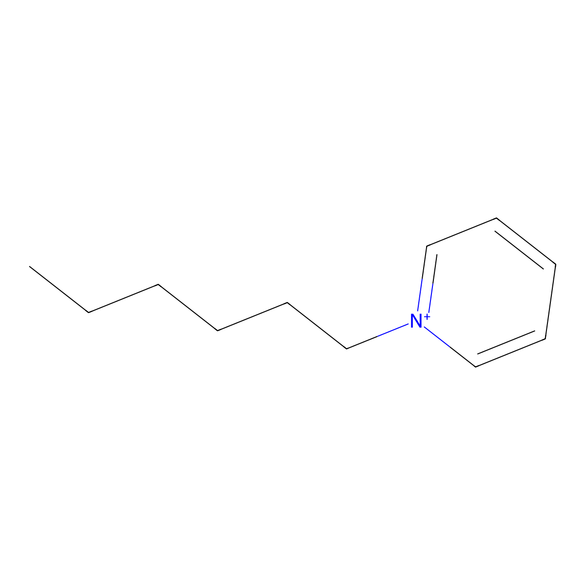1-Hexylpyridinium molecular structure, CAS 46122-12-7