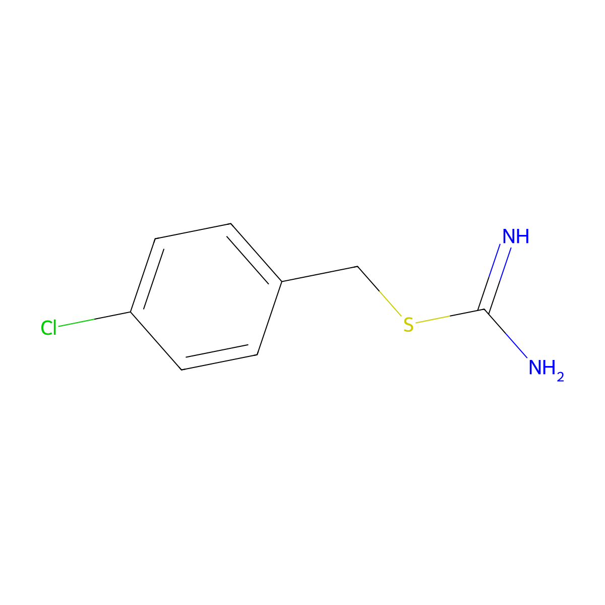 4-Chlorobenzyl carbamimidothioate molecular structure, CAS 46124-27-0