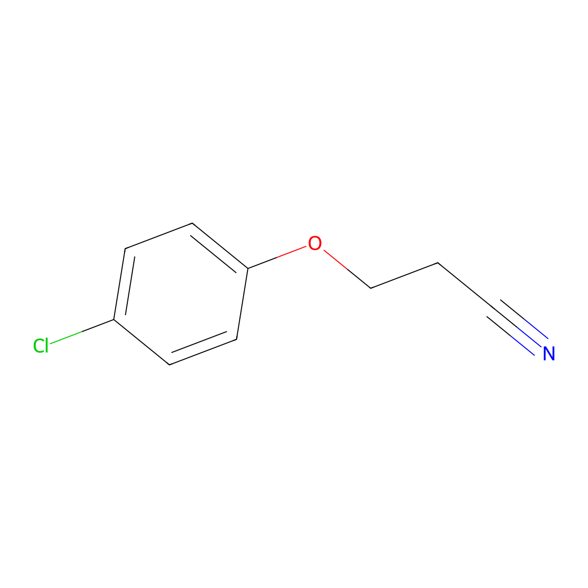 Propionitrile, 3-(p-chlorophenoxy)- molecular structure, CAS 46125-42-2