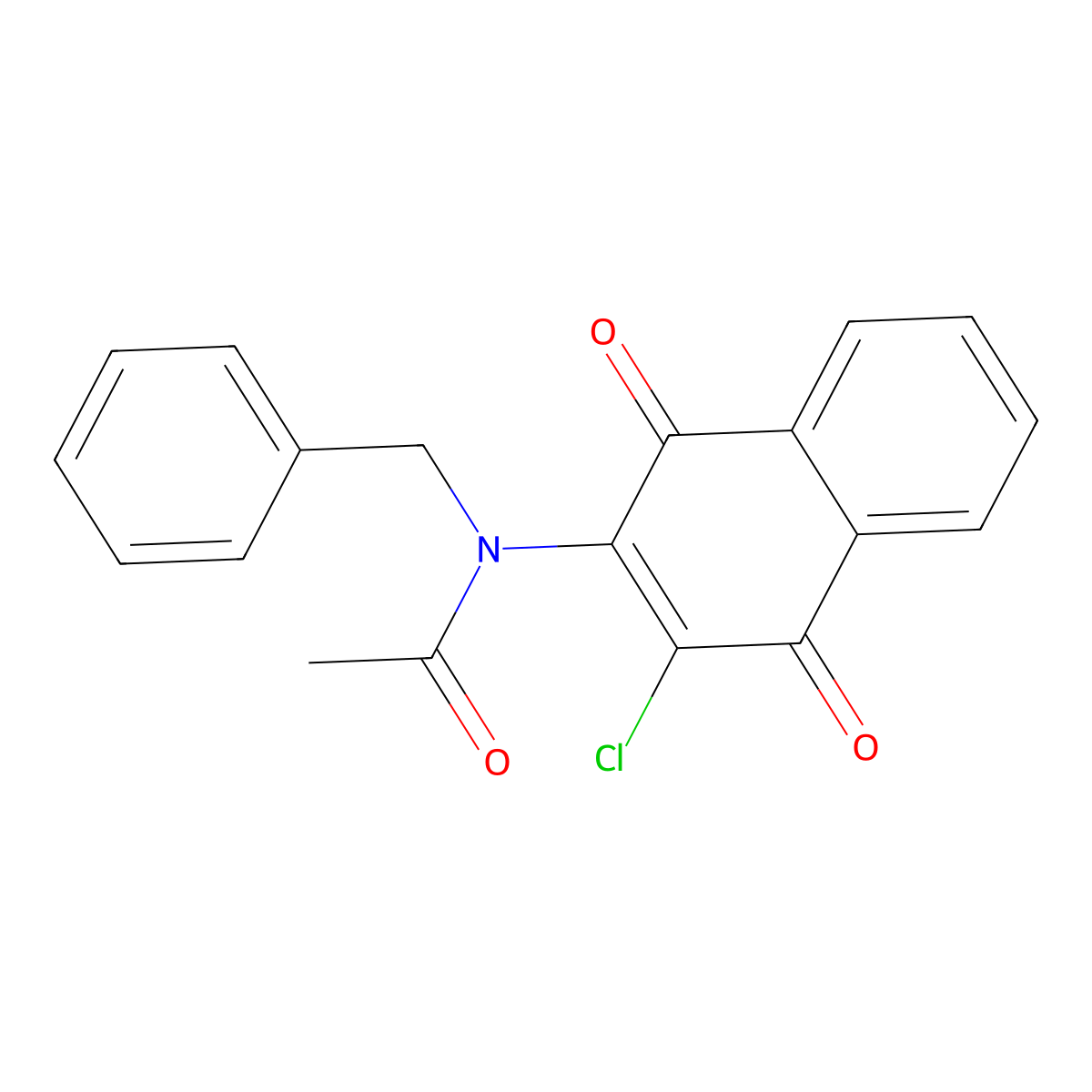 N-benzyl-N-(3-chloro-1,4-dioxonaphthalen-2-yl)acetamide molecular structure, CAS 4613-08-5