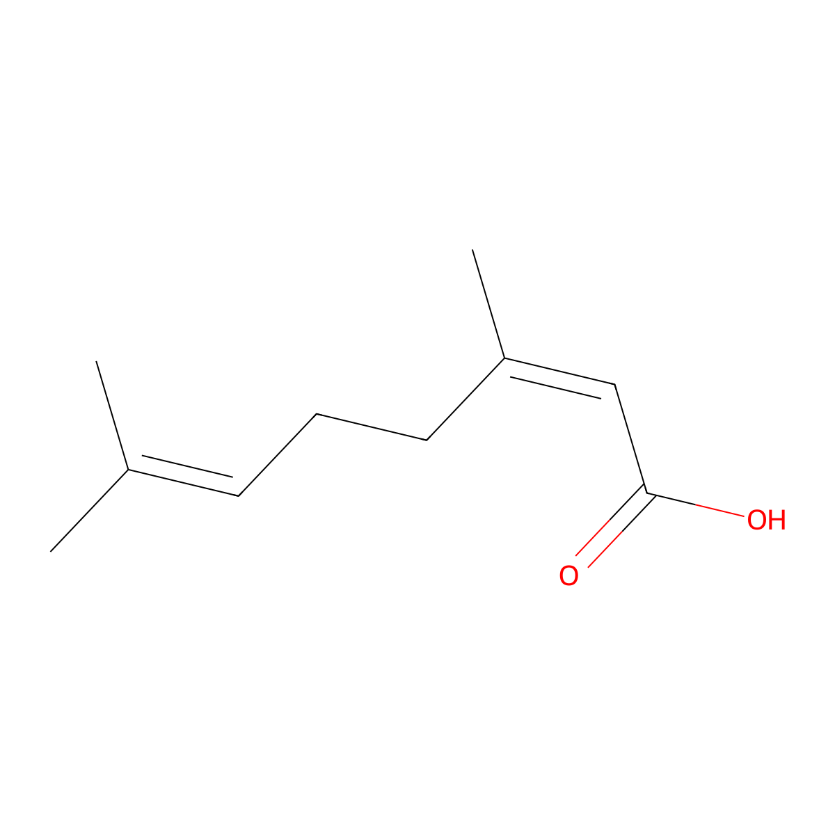 Neranic acid molecular structure, CAS 4613-38-1