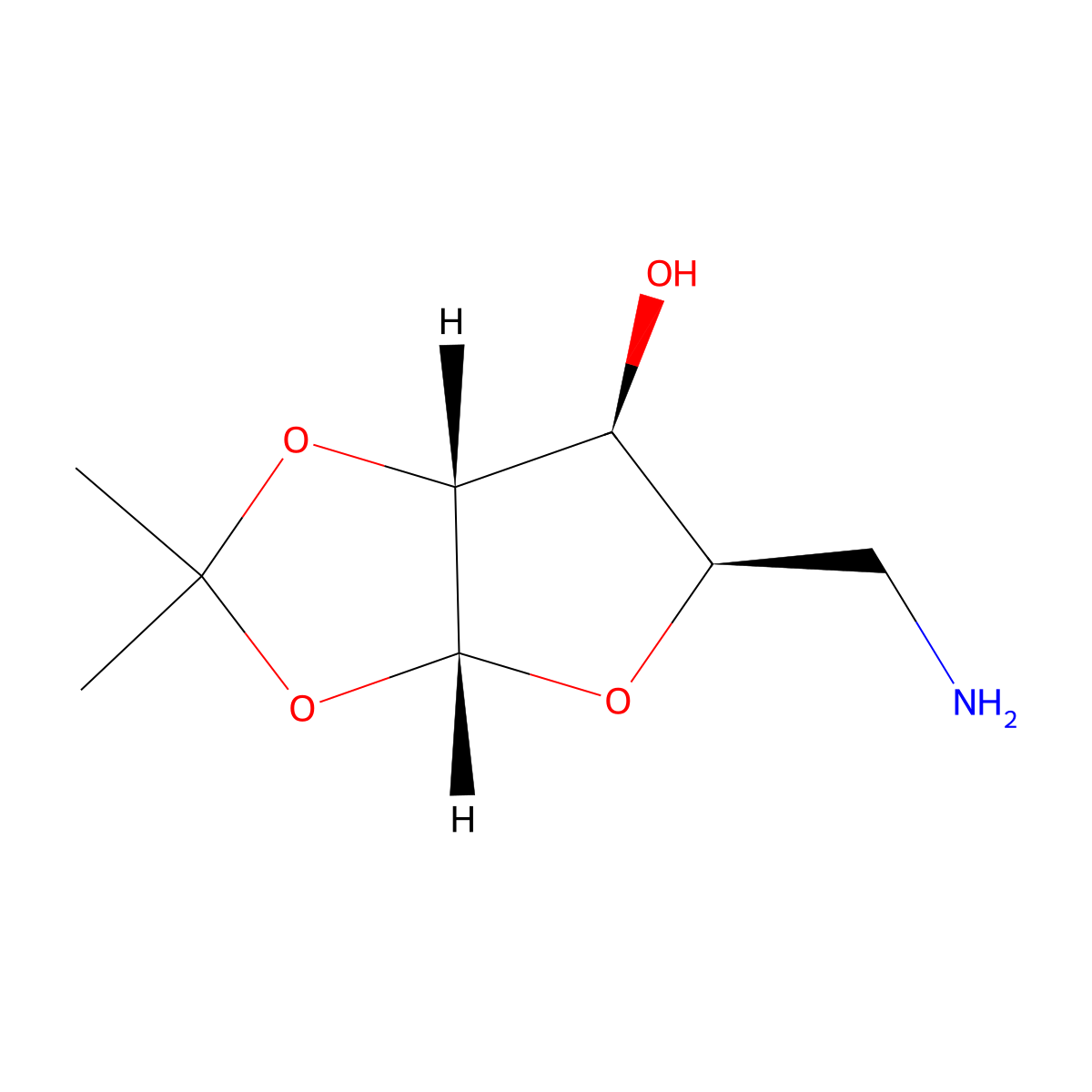 (3aR,5R,6S,6aR)-5-(aminomethyl)-2,2-dimethyl-tetrahydro-2H-furo[2,3-d][1,3]dioxol-6-ol molecular structure, CAS 4613-58-5
