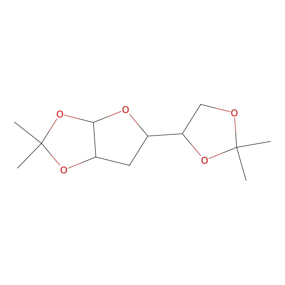 5-(2,2-Dimethyl-1,3-dioxolan-4-yl)-2,2-dimethyl-3a,5,6,6a-tetrahydrofuro[2,3-d][1,3]dioxole molecular structure, CAS 4613-62-1