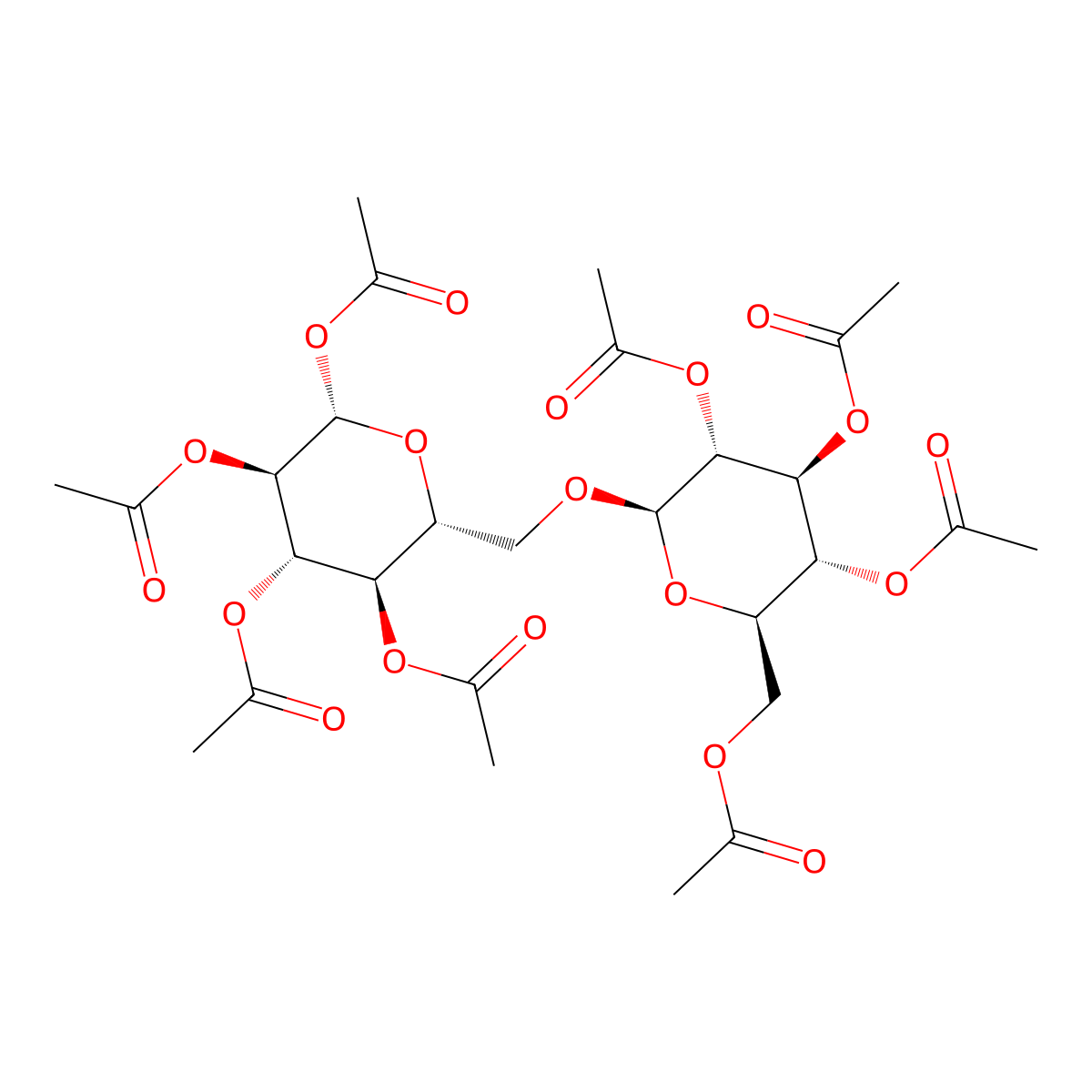 Beta-gentiobiose octaacetate molecular structure, CAS 4613-78-9
