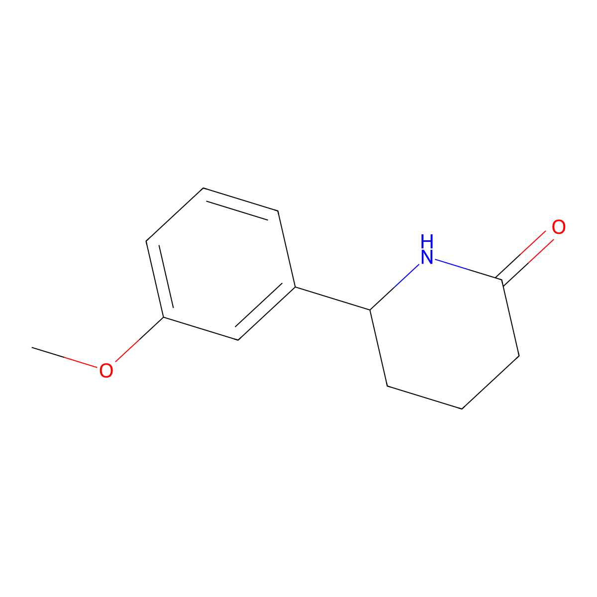 6-(3-Methoxyphenyl)-2-piperidone molecular structure, CAS 461389-44-6