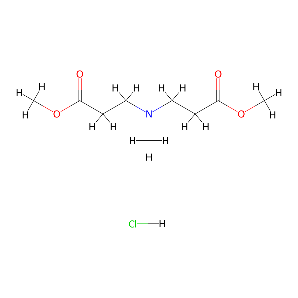 Methyl 3-[(3-methoxy-3-oxopropyl)(methyl)amino]propanoate hydrochloride molecular structure, CAS 461393-45-3