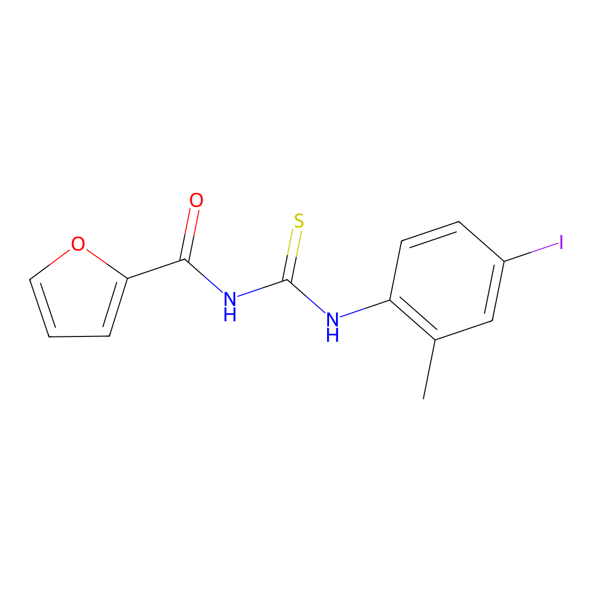 N-[(4-iodo-2-methylphenyl)carbamothioyl]furan-2-carboxamide molecular structure, CAS 461394-86-5