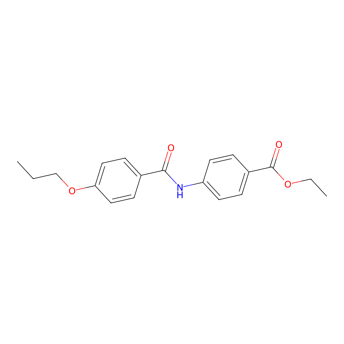 Ethyl 4-(4-propoxybenzamido)benzoate molecular structure, CAS 461395-39-1