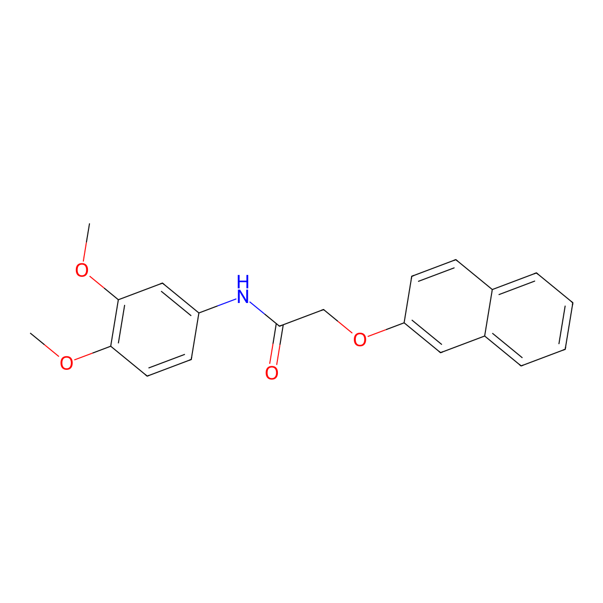 N-(3,4-dimethoxyphenyl)-2-(2-naphthyloxy)acetamide molecular structure, CAS 461395-45-9