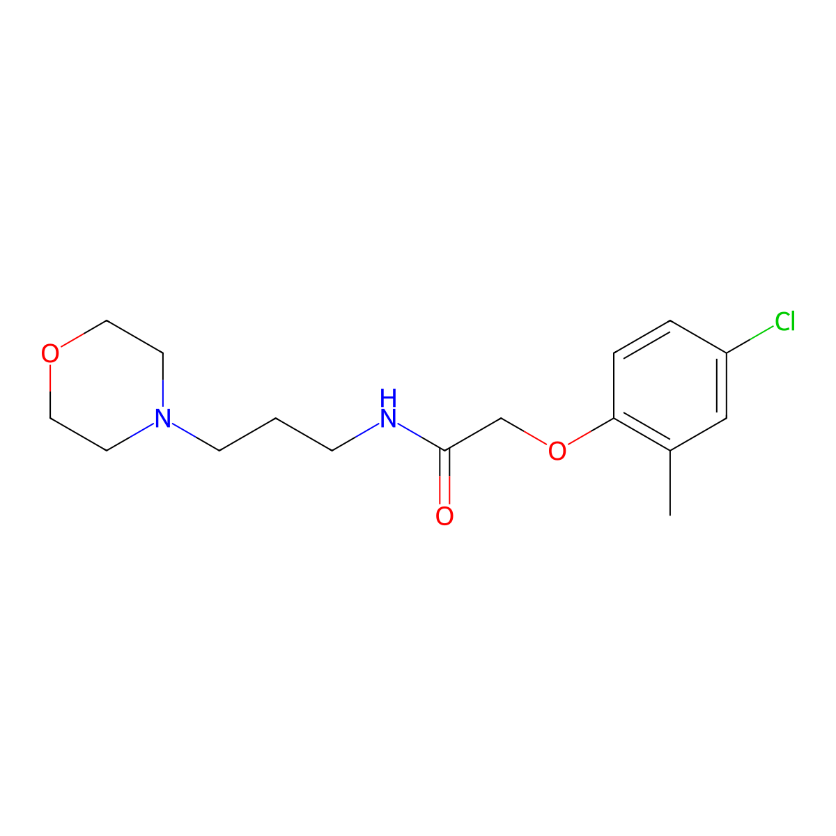 2-(4-chloro-2-methylphenoxy)-N-(3-morpholin-4-ylpropyl)acetamide molecular structure, CAS 461396-00-9