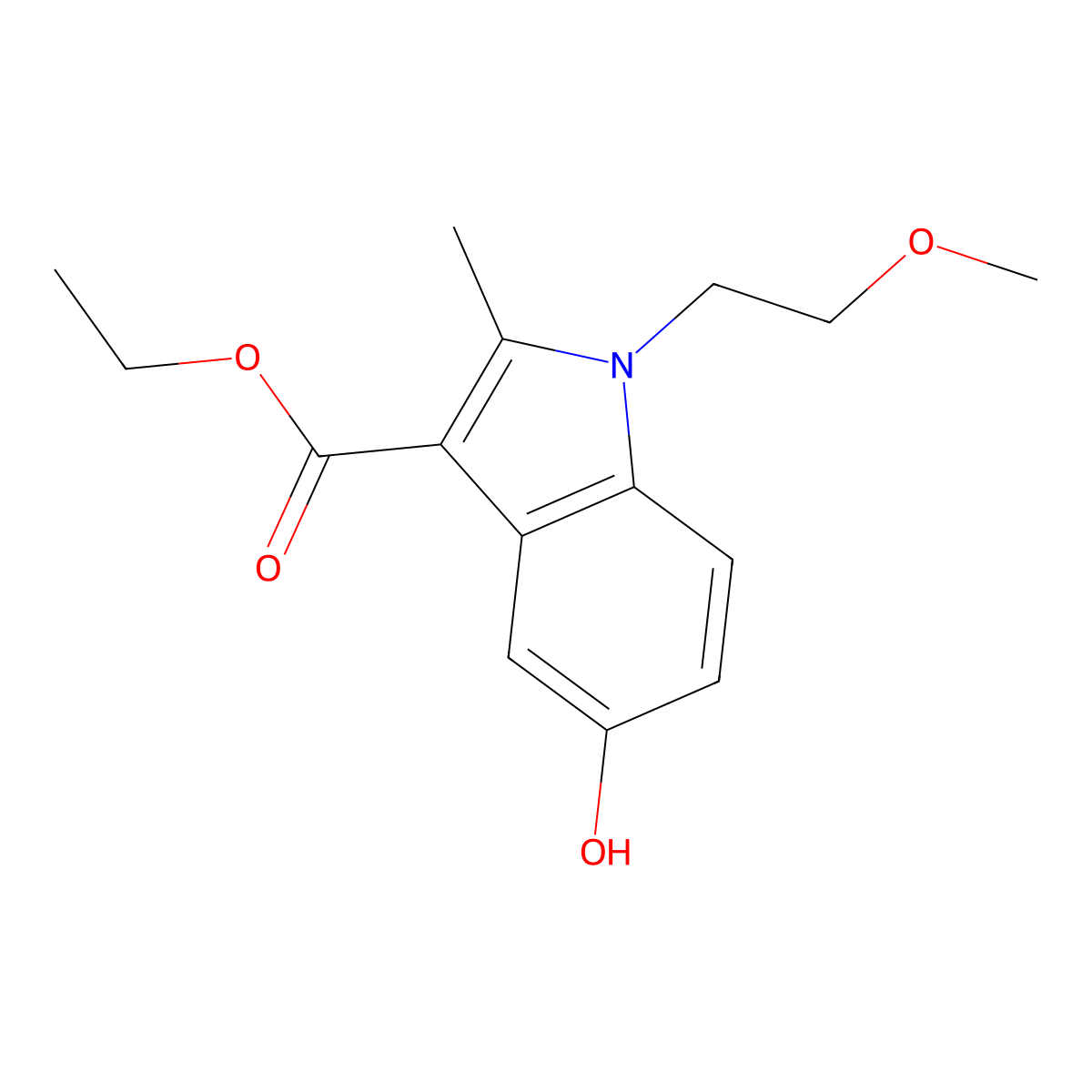 ethyl 5-hydroxy-1-(2-methoxyethyl)-2-methyl-1H-indole-3-carboxylate molecular structure, CAS 461396-47-4