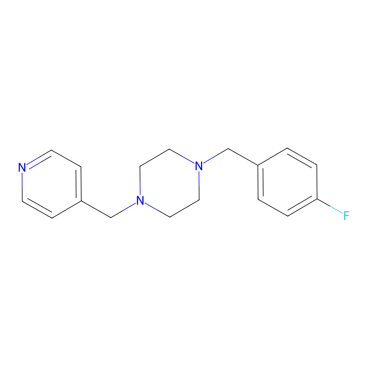 1-[(4-Fluorophenyl)methyl]-4-(pyridin-4-ylmethyl)piperazine molecular structure, CAS 461396-83-8