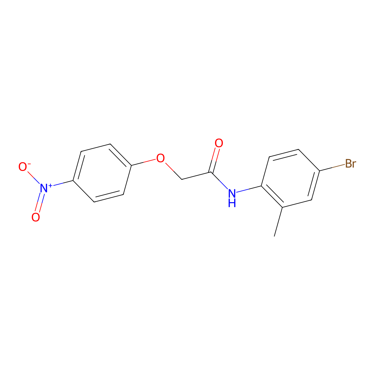 N-(4-bromo-2-methylphenyl)-2-(4-nitrophenoxy)acetamide molecular structure, CAS 461397-61-5