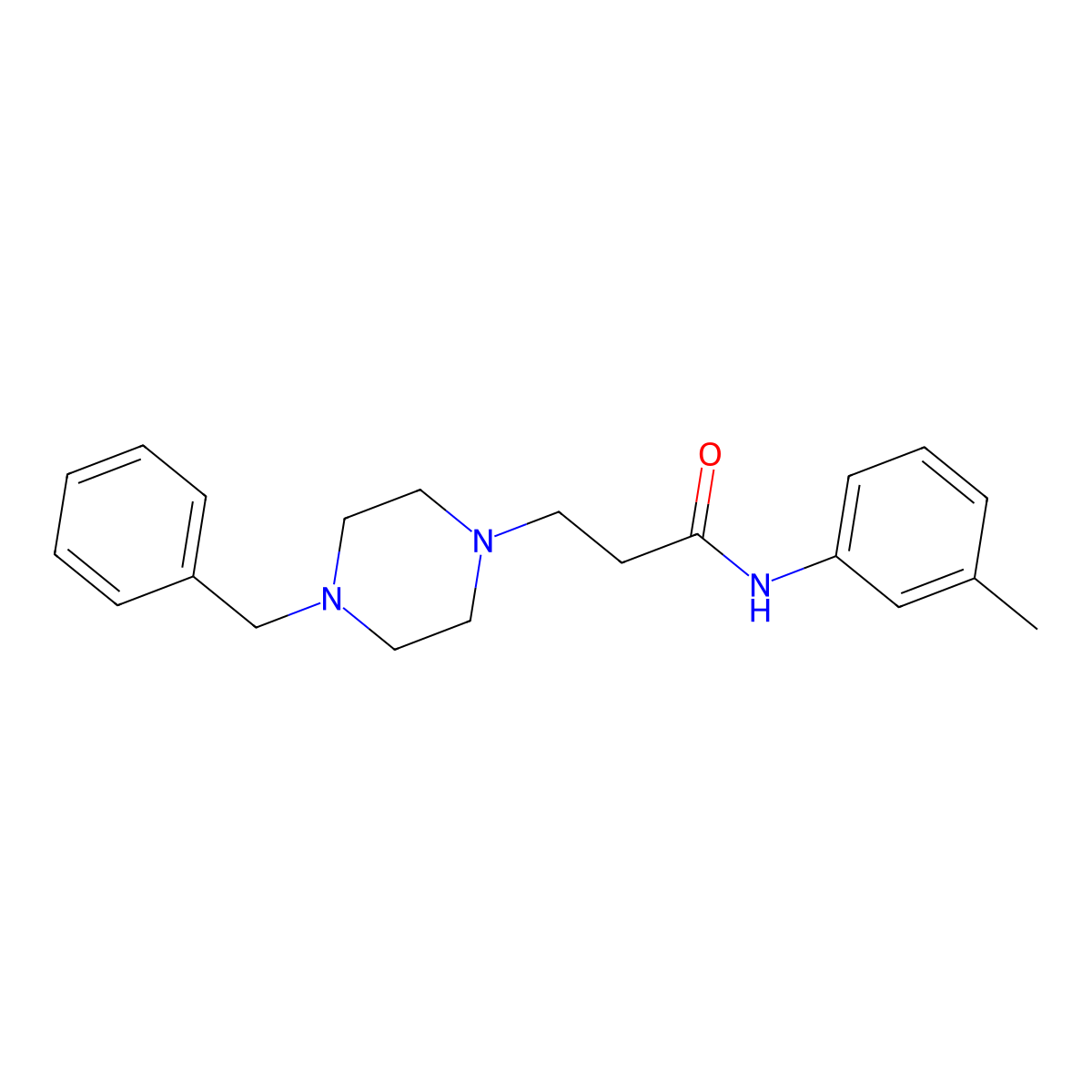 3-(4-benzylpiperazin-1-yl)-N-(3-methylphenyl)propanamide molecular structure, CAS 461397-68-2