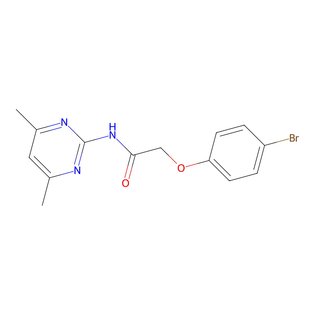 2-(4-bromophenoxy)-N-(4,6-dimethylpyrimidin-2-yl)acetamide molecular structure, CAS 461397-72-8