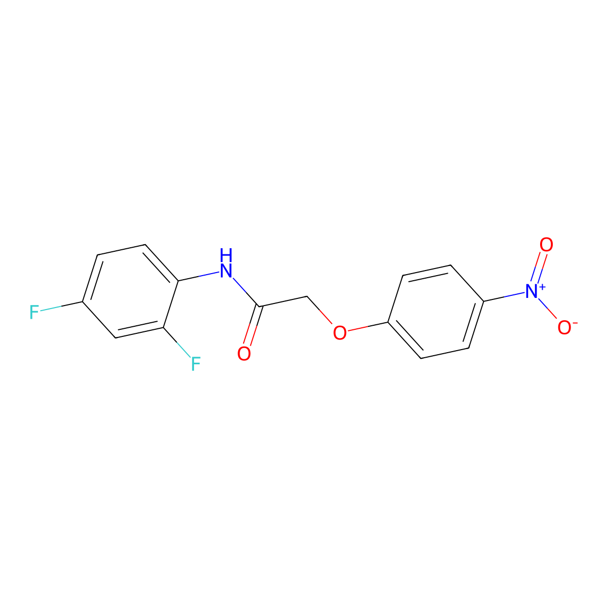 N-(2,4-difluorophenyl)-2-(4-nitrophenoxy)acetamide molecular structure, CAS 461398-35-6