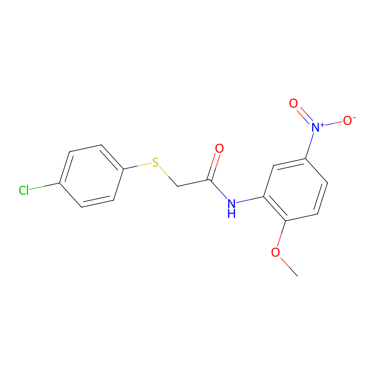 2-[(4-chlorophenyl)sulfanyl]-N-(2-methoxy-5-nitrophenyl)acetamide molecular structure, CAS 461399-66-6