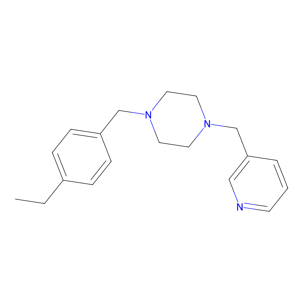 1-[(4-Ethylphenyl)methyl]-4-(pyridin-3-ylmethyl)piperazine molecular structure, CAS 461399-81-5