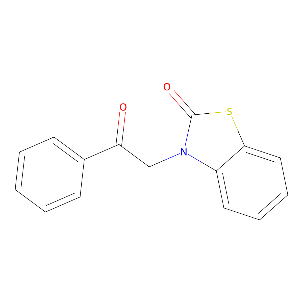 3-(2-Oxo-2-phenylethyl)-1,3-benzothiazol-2(3H)-one molecular structure, CAS 4614-21-5