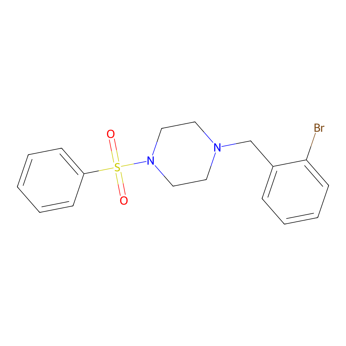 1-(2-Bromobenzyl)-4-(phenylsulfonyl)piperazine molecular structure, CAS 461400-23-7
