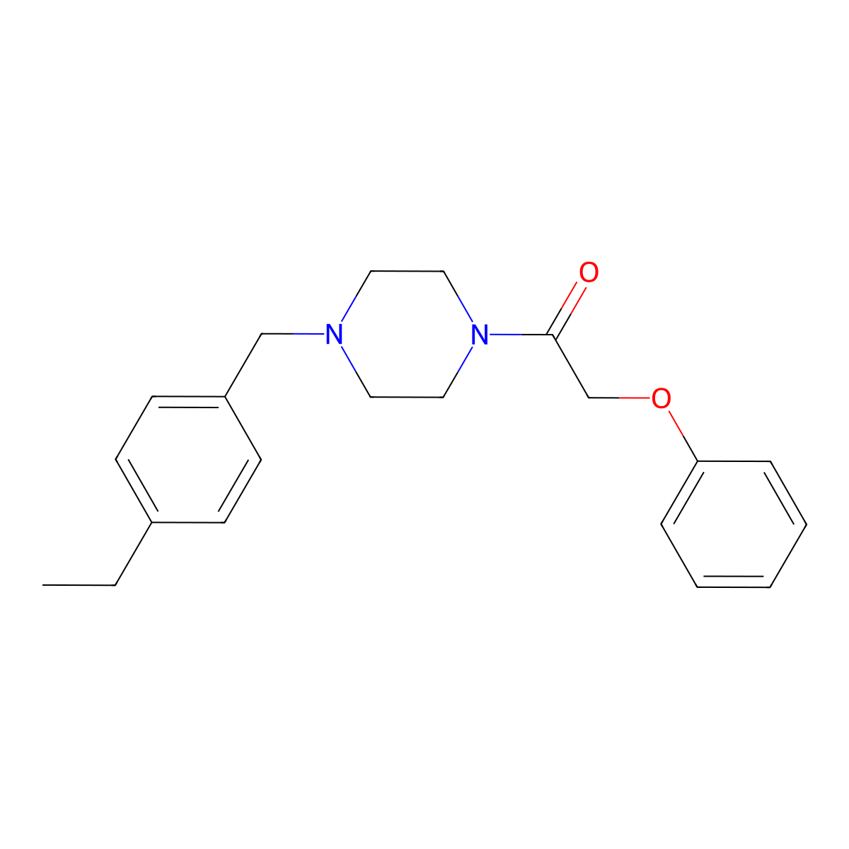1-(4-Ethylbenzyl)-4-(phenoxyacetyl)piperazine molecular structure, CAS 461400-40-8