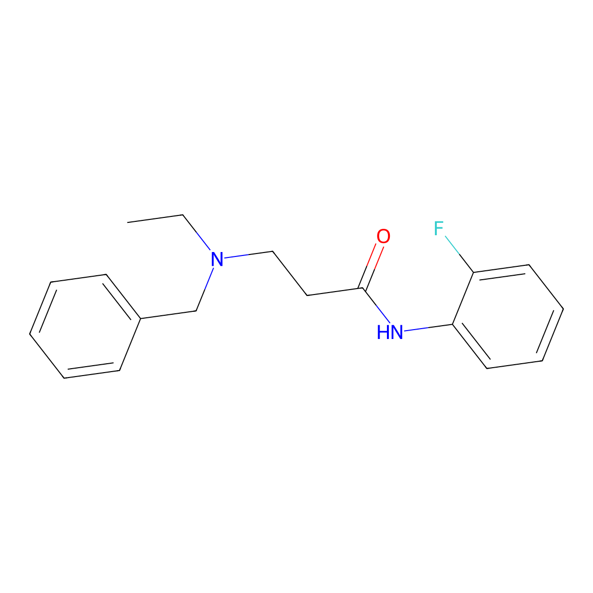 3-[benzyl(ethyl)amino]-N-(2-fluorophenyl)propanamide molecular structure, CAS 461400-80-6